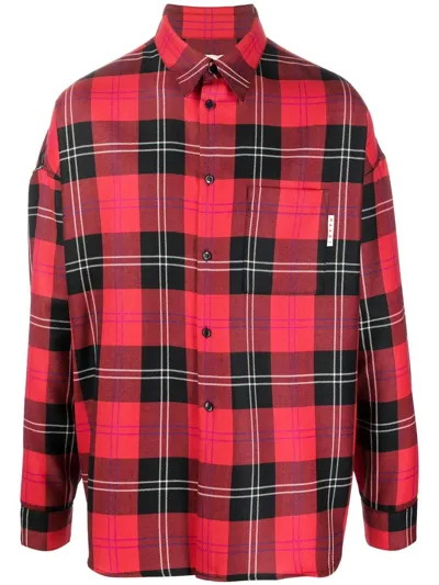 Marni Tartan Button-down Shirt In Multi