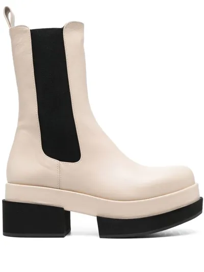 Paloma Barceló Platform Combat Boots In Neutrals