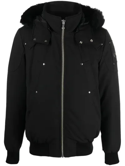 Moose Knuckles Padded Hooded Jacket In Black