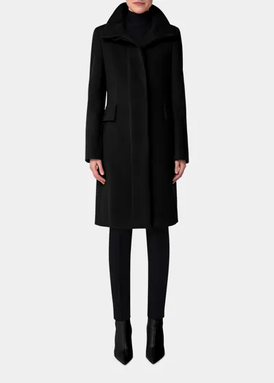 Akris Punto Duffle Knee-length Wool Coat In Black