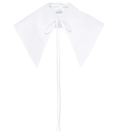 Patou Oversized Self-tie Cotton Bib In White