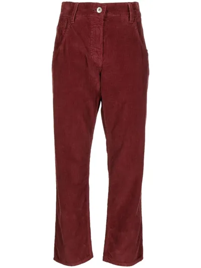 Ymc You Must Create Cropped Corduroy Trousers In Red