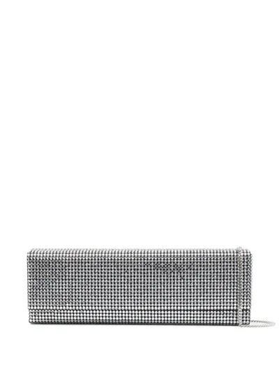 Amina Muaddi Paloma Crystal-embellished Clutch In Schwarz