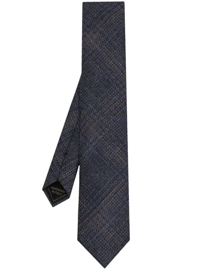 Brioni Houndstooth-check Tie In Schwarz