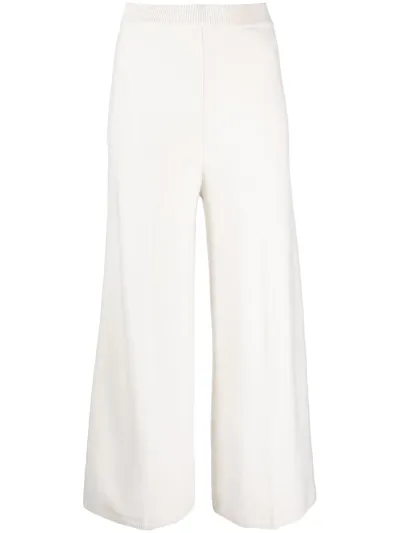 Joseph Merino-wool Knitted Trousers In Ivory