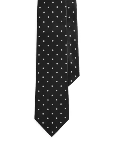 Ralph Lauren Purple Label Polka Dot Tie In Black