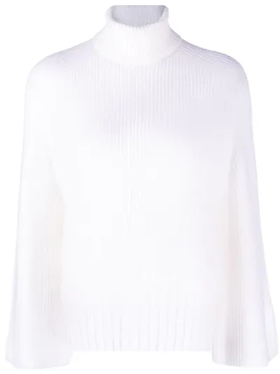 Emporio Armani Ribbed-knit Roll-neck Jumper In Neutrals