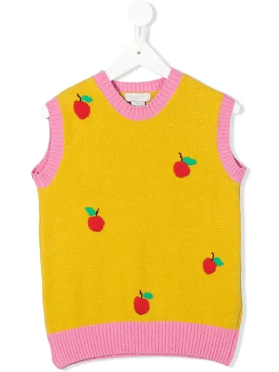 Stella Mccartney Kids' Knit Cotton-blend Vest In Yellow