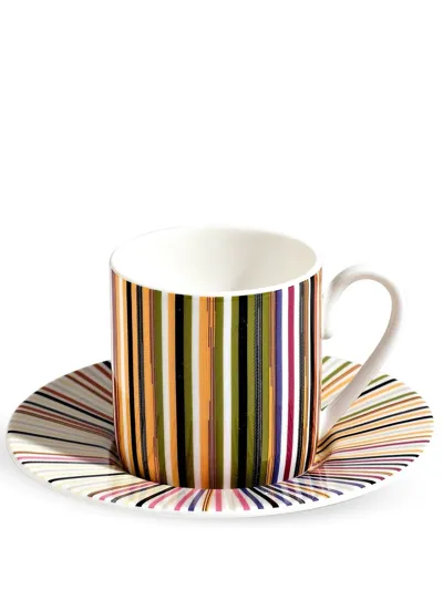 Missoni Striped Jenkins Coffee Cup And Saucer In Multicolour