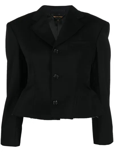 Comme Des Garçons Single-breasted Cropped Blazer In Black