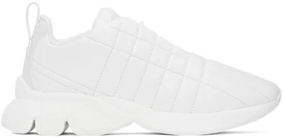 Burberry Quilted Leather Classic Sneakers In White