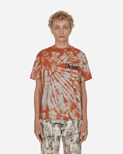 Aries Temple Tie Dye T-shirt In Orange