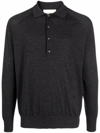 Nanushka Long-sleeve Merino Polo Shirt In Black