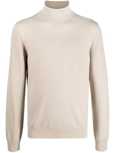 Boglioli Roll-neck Virgin Wool Jumper In Neutrals