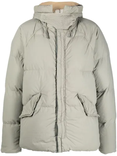 Ten C Zip-up Padded Down Jacket In Grey