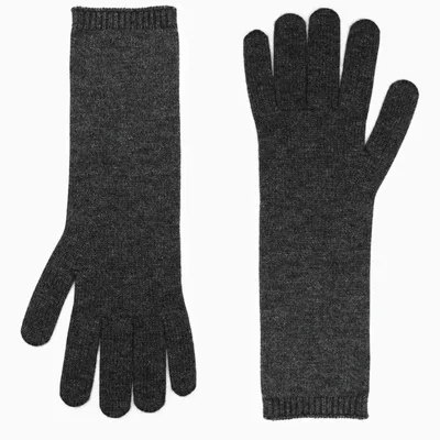 Max Mara Grey Wool And Cashmere Gloves