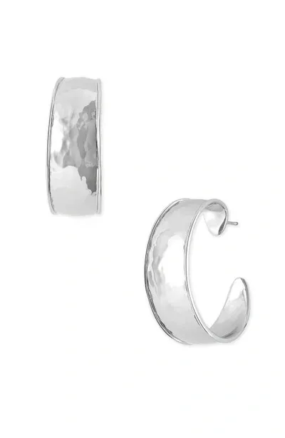 Ippolita Sterling Silver Classico Medium Hammered Hoop Earrings