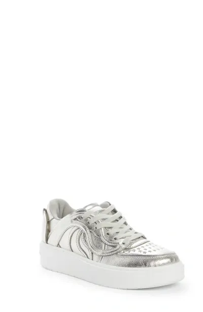 Stella Mccartney Cupsole Metallic Low-top Fashion Sneakers In Ice