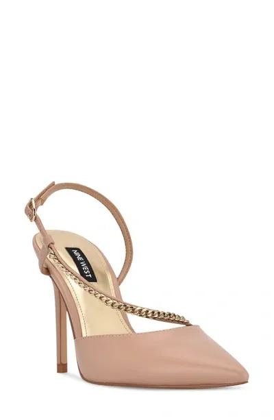 Nine West Finest Slingback Pointed Toe Pump In Light Natural