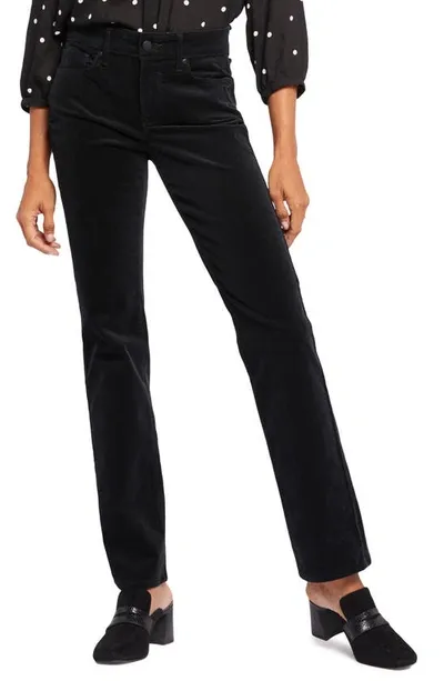 Nydj Marilyn Corduroy Straight Leg Pants In Black