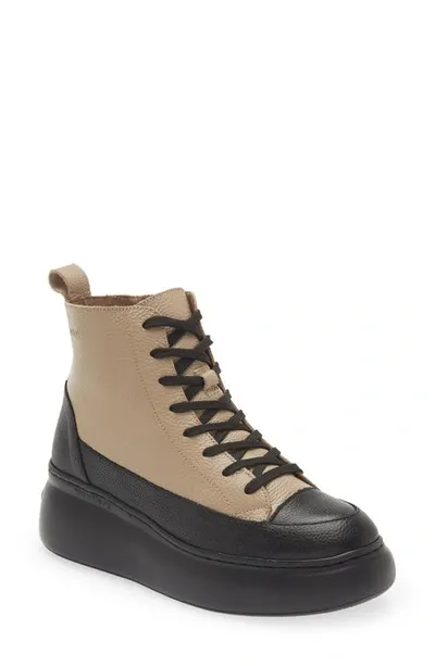 Wonders Platform High Top Sneaker In Black Taupe