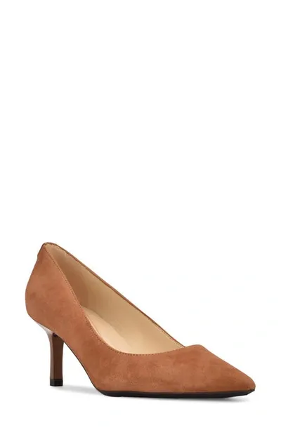 Nine West Kuna 9x9 Pointed Toe Pump In Cognac Suede