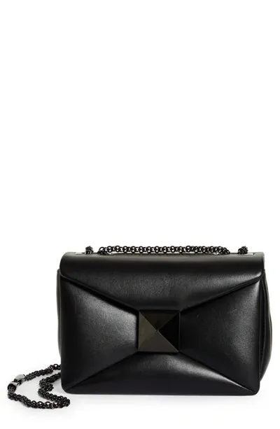 Valentino Garavani One Stud Small Lambskin Shoulder Bag In Black