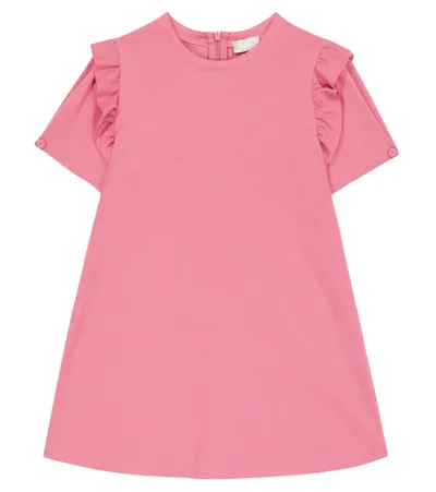 Il Gufo Kids' Ruffled Dress In Wild Strawberry