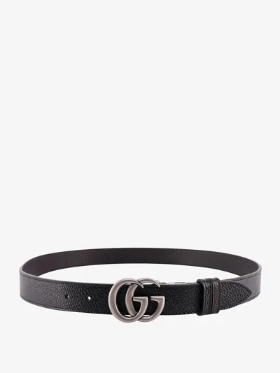 Gucci Gg Marmont Reversible Belt In Black