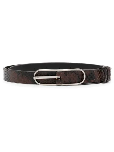 Ami Alexandre Mattiussi Snakeskin-effect Belt In Brown