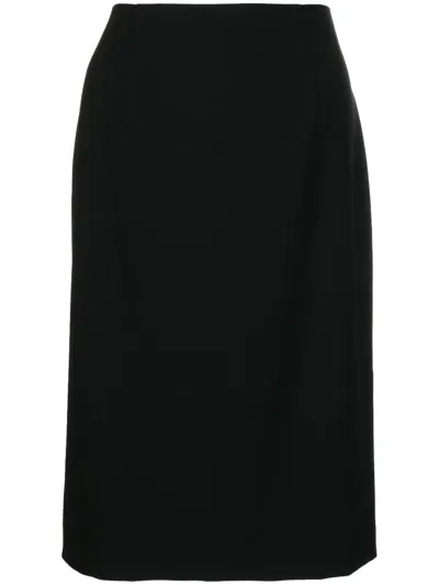 Paule Ka Straight-cut Crepe Skirt In Black