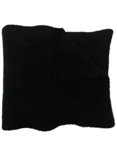 Calvin Klein Logo-embroidered Scarf In Schwarz