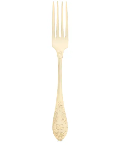 Dolce & Gabbana 24kt Gold-plated Dessert Fork In Multicolor