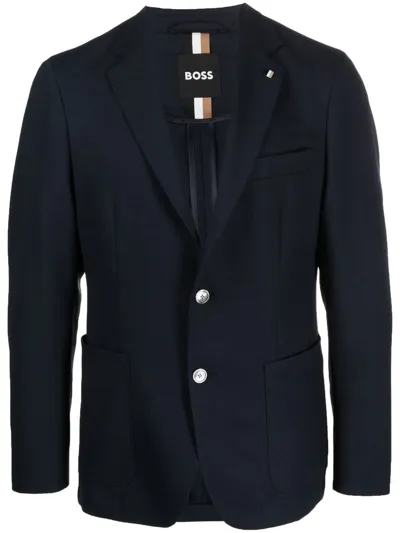 Hugo Boss Single-breasted Blazer In Blue