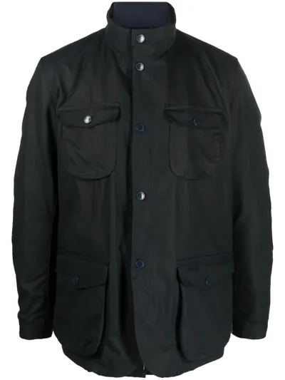 Barbour Ogston Waxed Cotton Jacket In Blau