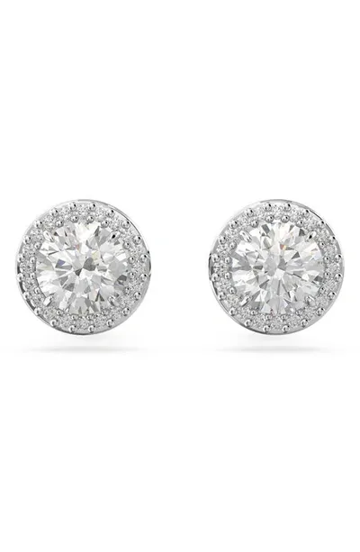 Swarovski Constella Pave Stud Earrings In Silver