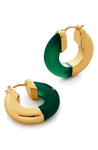 Monica Vinader X Kate Young Onyx Small Hoop Earrings In Multi