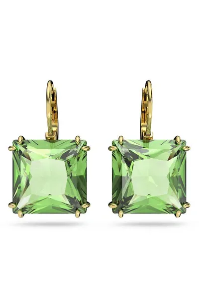 Swarovski Millenia Goldplated Square-cut Crystal Earrings In Neutral