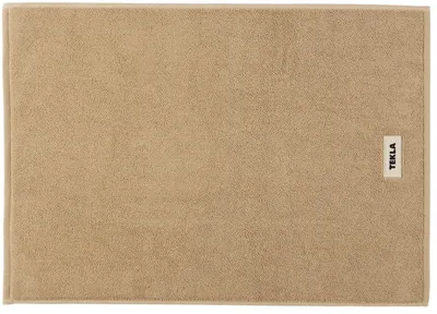 Tekla Beige Organic Cotton Bath Mat In Sienna