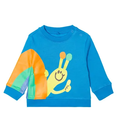 Stella Mccartney Light-blue Sweatshirt For Baby Boy With Logo