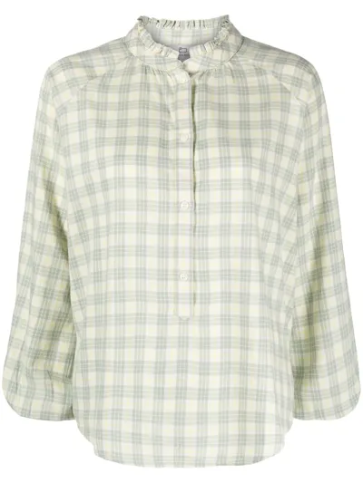 Woolrich Checked Cotton Blouse In Grün