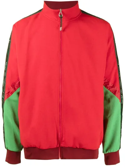 Toga Virilis Colour-block Half-zip Jumper In Rot