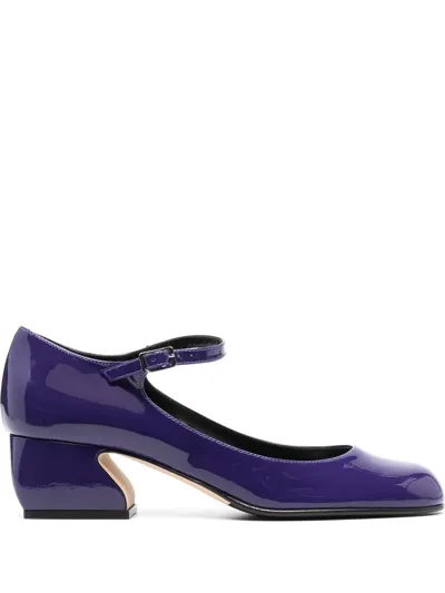 Sergio Rossi Patent 50mm Block-heel Pumps In Blau