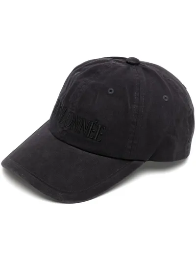 Juunj Motif-embroidered Denim Baseball Cap In Grey