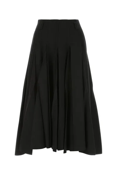 Prada Maxi Pleated Skirt In Black