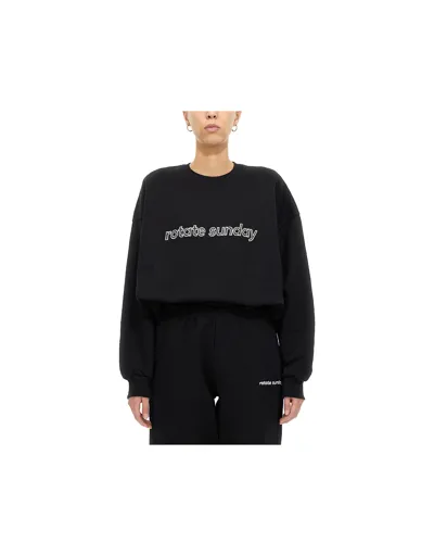 Rotate Birger Christensen Logo Sweatshirt In Black