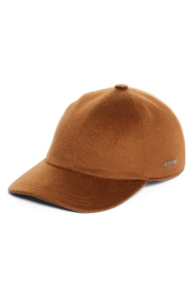 Zegna Cashmere Baseball Cap In Foliage