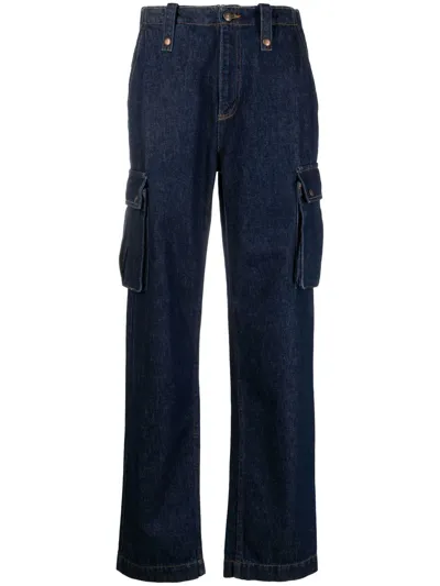 Magda Butrym Relaxed Denim Cargo Pants In Blue