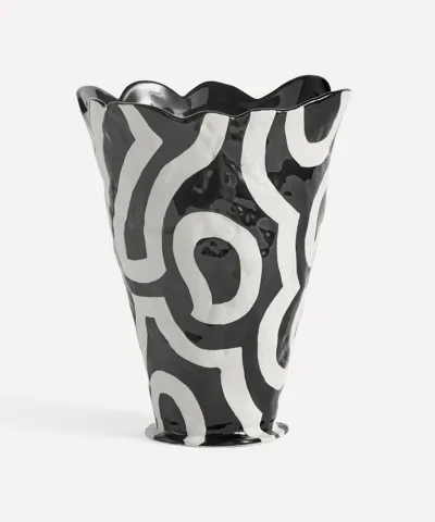 Hay Shadow Monochrome Vase (25cm) In Black And White