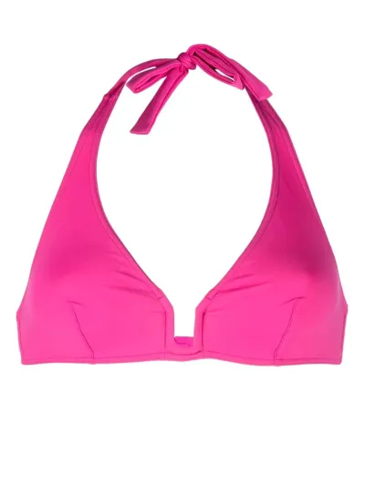 Eres Uni Halterneck Bikini Top In Laurier Rose